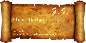 Flohr Ibolya névjegykártya